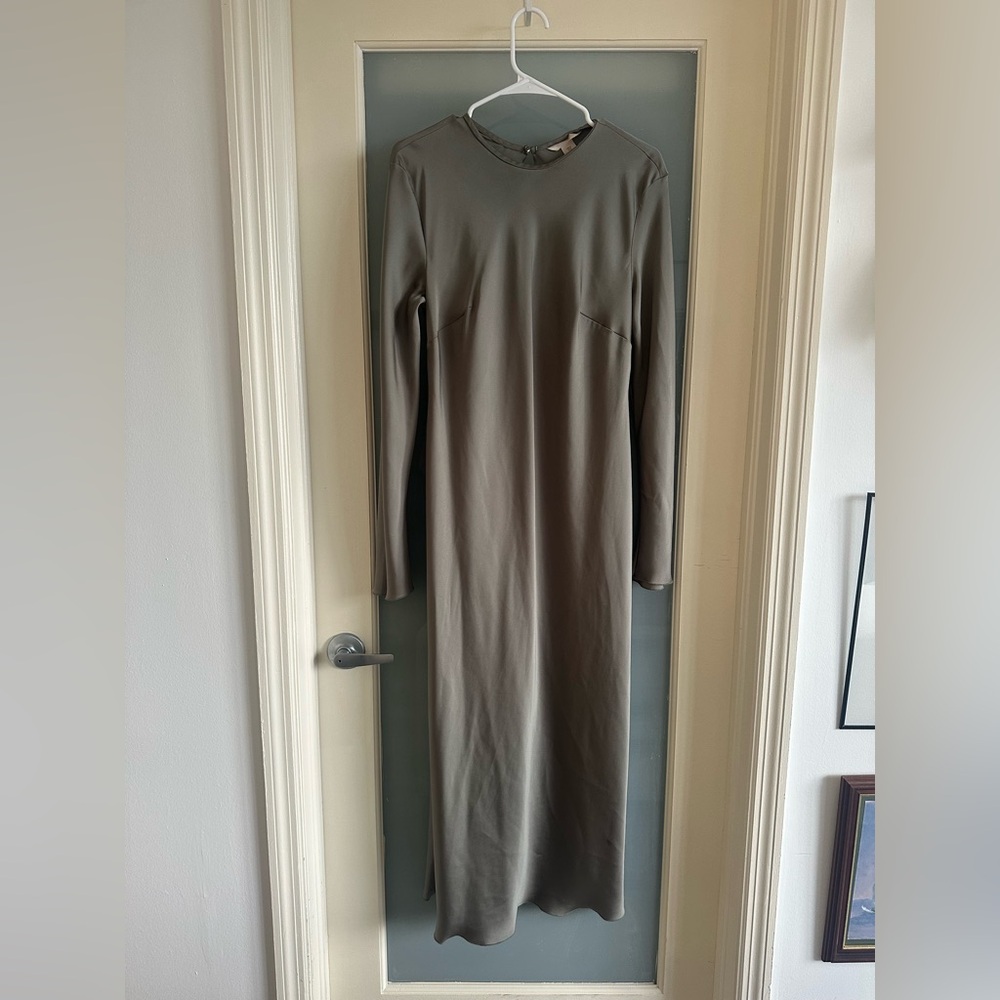 H&M Eucalytpus Green Long Sleeve Dress